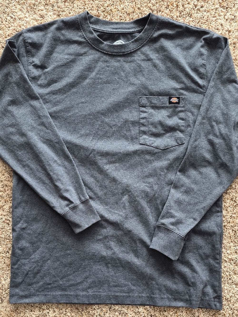 Dickies Men's Long Sleeve Pocket Tee - Charcoal Gray, Lg